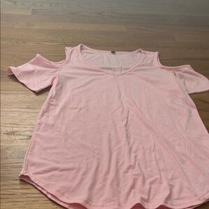 Pink Cold Shoulder Women's Top